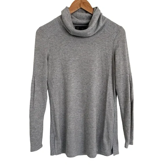 Anthropologie Saturday Sunday Gray Ribbed Turtle Cowl Neck Sweater Size XS - Picture 2 of 6